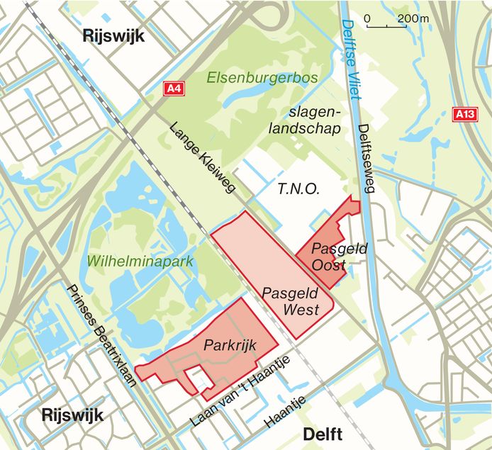 Situatieschets Pasgeld in Rijswijk.