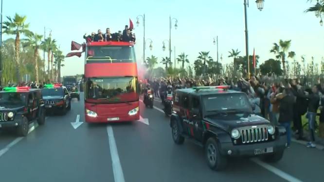 Ook Marokkaanse voetballers feestelijk onthaald in Rabat, straks huldiging bij koning 