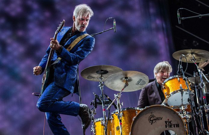 Triggerfinger-frontman Ruben Block en drummer Mario Goossens op Lowlands 2017.