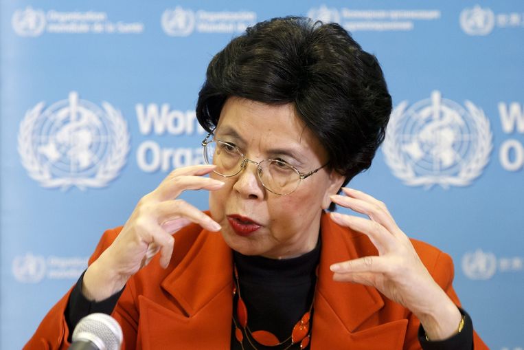 Margaret Chan, directeur van de Wereldgezondheidsorganisatie(WGO) vertelt tijdens een persconferentie in Zwitserland dat de noodtoestand voor het zika-virus is uitgeroepen Beeld anp