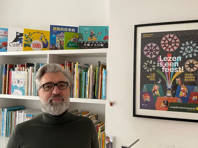 Prentenboekenmaker Leo Timmers (zojuist verscheen van zijn hand ‘De lieve krokodil’): 'Ademafsnijdend.' Beeld Dieter Nijs