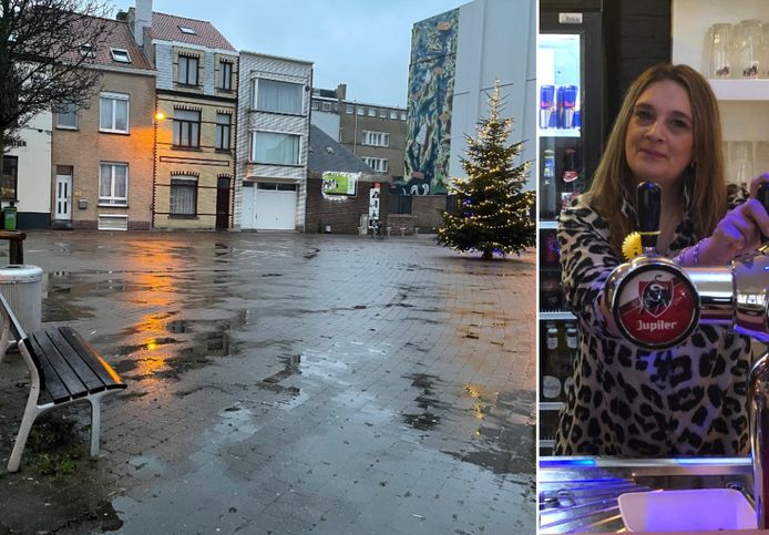 Het Gerechtsplein in het Westerkwartier. Rechts: Nargas De Rees van café 't Zottekot.