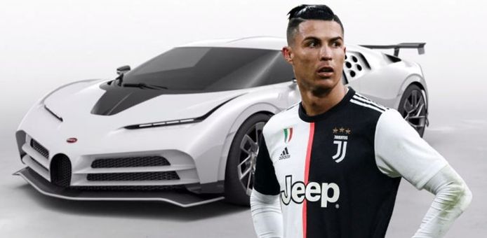 Cristiano Ronaldo zou onder meer 9,5 miljoen euro betaald hebben voor een Bugatti Centodieci, waarvan er slechts tien zijn gemaakt.
