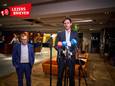 CDA-partijvoorzitter Hans Huibers en partijleider Wopke Hoekstra na het crisisoverleg, afgelopen dinsdag.