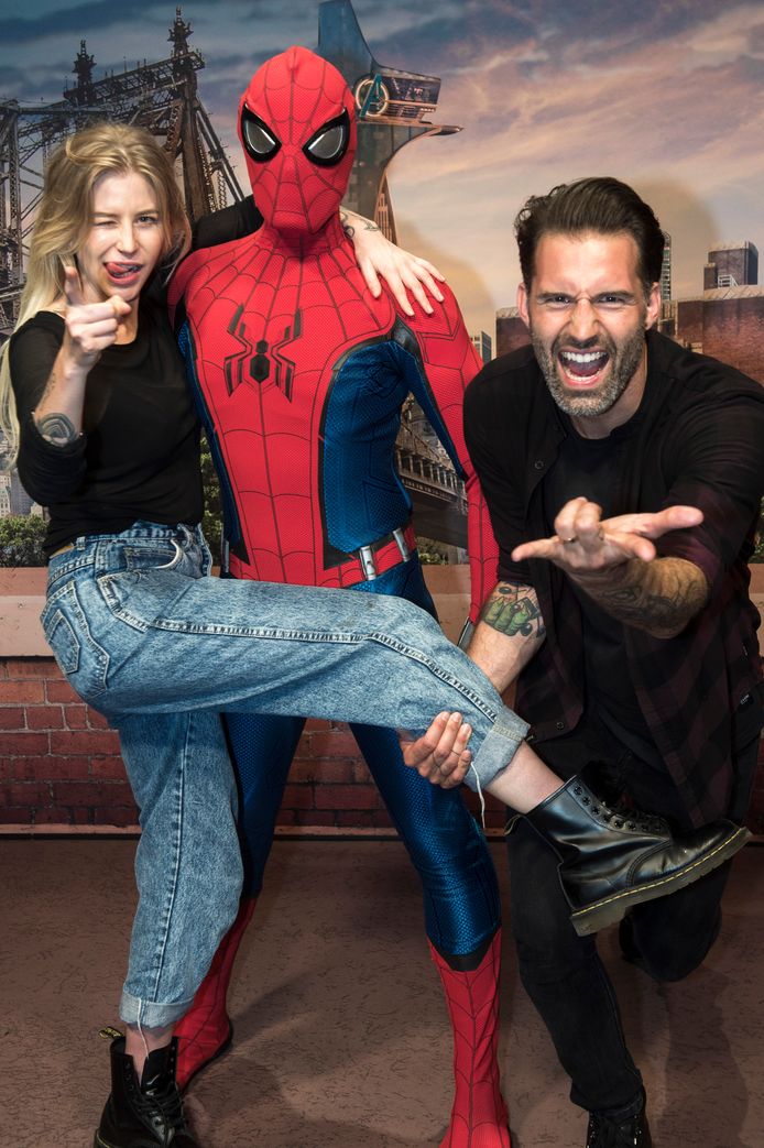 Een ontmoeting met Spider-Man mocht zeker niet ontbreken op de agenda. "Die superhelden spreken zo tot de verbeelding’, aldus Sean en vrouwlief Allison.