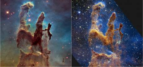 Webb-telescoop maakt adembenemende foto van iconische ‘Zuilen der schepping’ 
