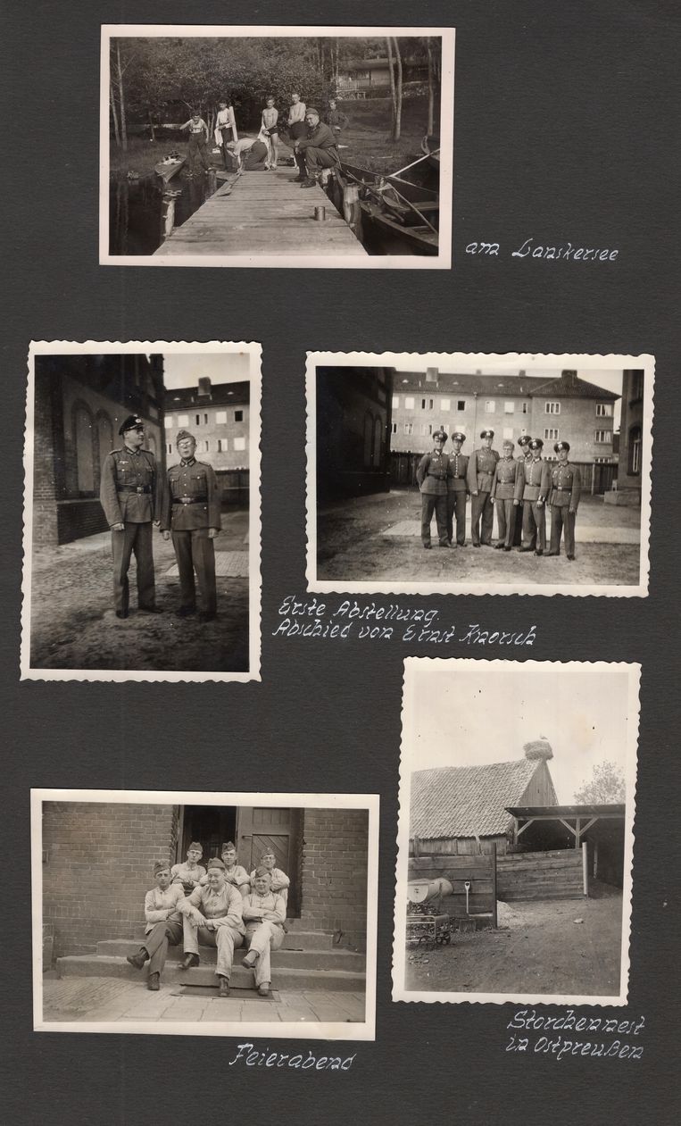 Pagina uit het fotoalbum van Josef Freialdenhoven. Beeld Collectie Robin Gouwswaard/ Stichting Hilversum in de Oorlog.