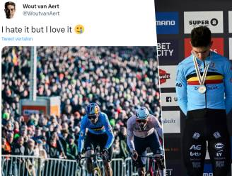 “I hate it but I love it": Wout van Aert komt daags na WK op sociale media terug op tweestrijd met Mathieu van der Poel