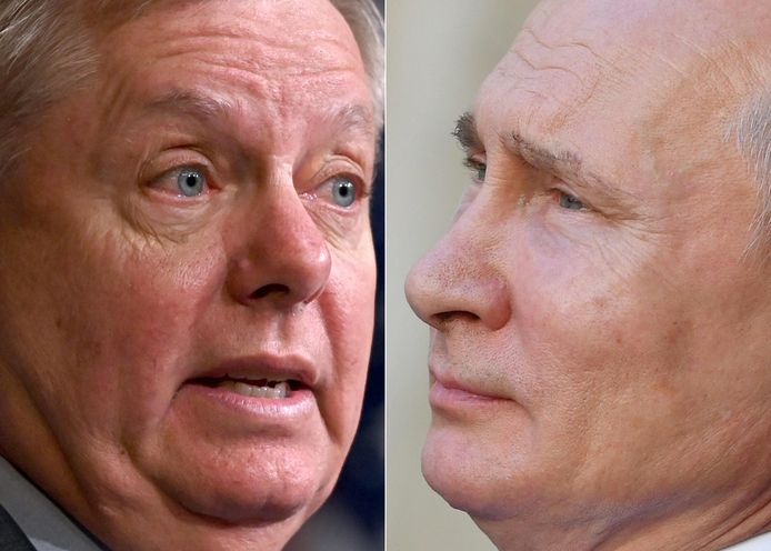 Volgens de Republikeinse senator (links) is een moordaanslag op Poetin de enige manier waarop de Russische invasie van Oekraïne kan beëindigd worden.