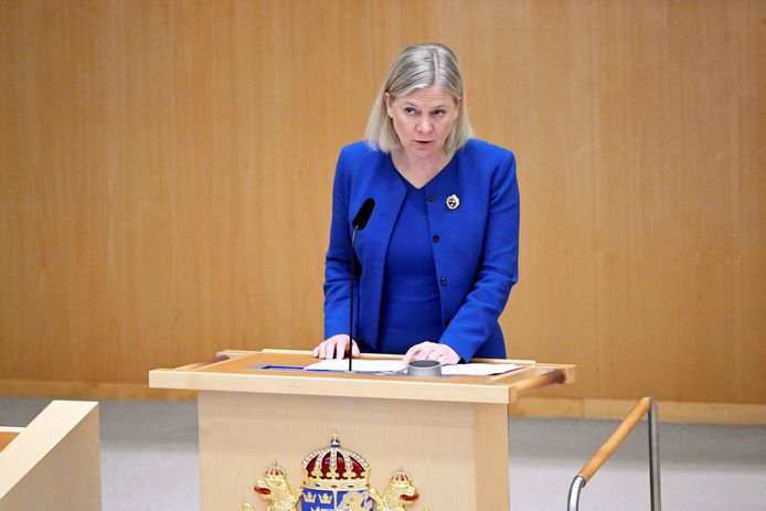 De Zweedse premier Magdalena Andersson.