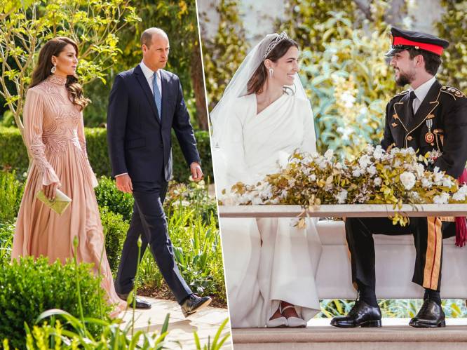 IN BEELD. Ook prins William en prinses Kate wonen koninklijke bruiloft in Jordanië bij