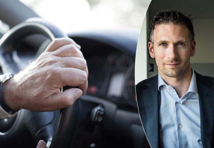 Een bestuurder aansporen om sneller te rijden is óók strafbaar. Rechts: woordvoerder Stef Willems van verkeersinstituut VIAS.