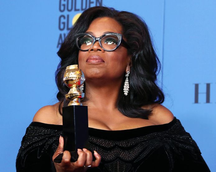 Oprah Winfrey tijdens de Golden Globes