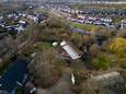 Het terrein van de Kleine Aarde in Boxtel. Boven in de groene punt is de woningbouw gepland.