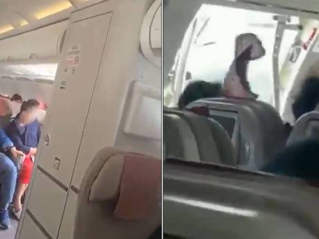 Video: man opent vliegtuigdeur tijdens vlucht: 12 gewonden