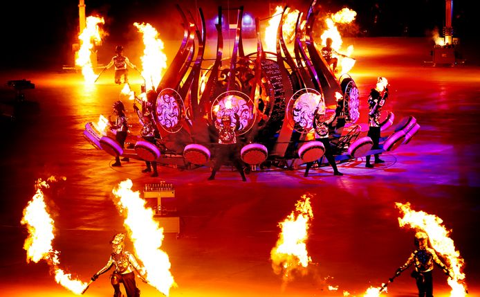 De openingsceremonie in het Olympische stadion van Pyeongchang.