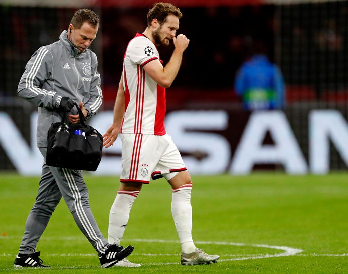 Daley blind valt uit in de Champions League wedstrijd tegen Valencia naar later zou blijken meet hartspier-afwijking.