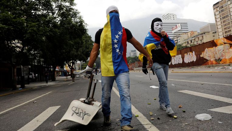 Protesten in de hoofdstad Caracas. Beeld reuters