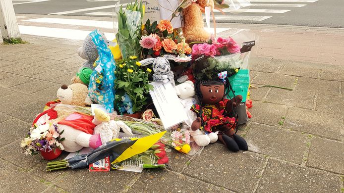 Op het kruispunt van de Astridlaan en Canadalaan in Nieuwpoort prijken nu bloemen, beertjes en boodschappen voor de overleden Aicha.
