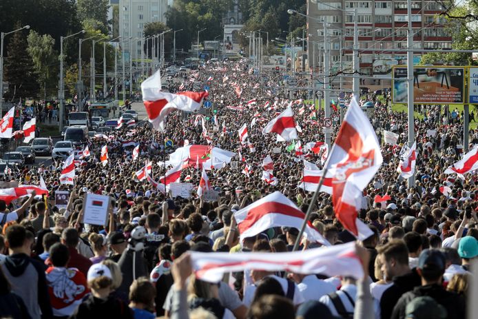 Demonstranten in Minsk.