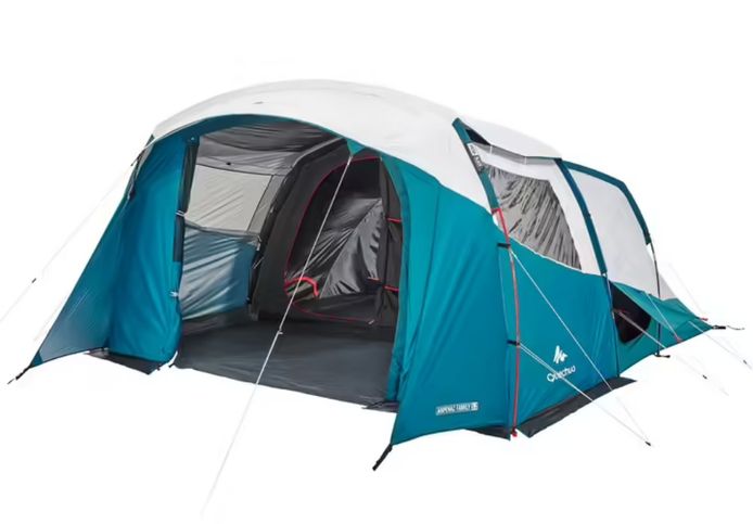 Kampeertent voor 5 personen Arpenaz 5.2 F&B koepeltent met 2 slaapcompartimenten.