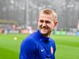 Matthijs de Ligt bij de training van Oranje eerder deze week.