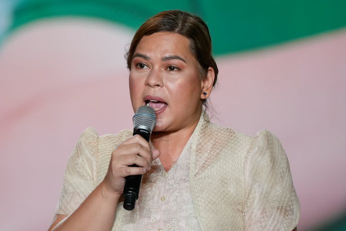 Sara Duterte-Carpio stond aan Marcos’ zijde als kandidaat vice-president.