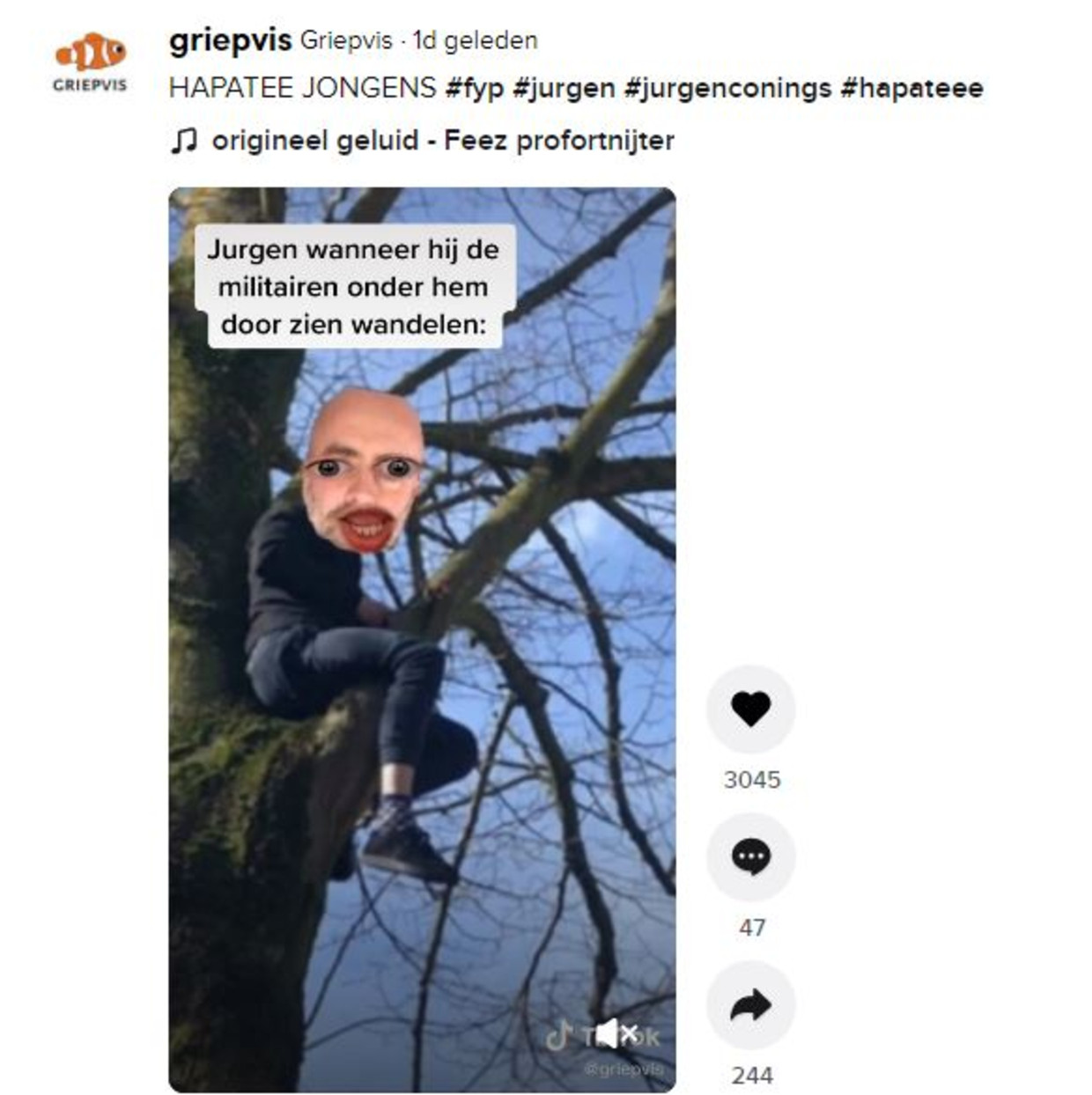 Op TikTok wordt de rechts-extremistische militair Jürgen Conings vaak afgebeeld als een grappig mannetje dat zijn tegenstanders te slim af is. Beeld TikTok