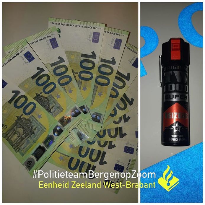 De politie in Bergen op zoom nam een bus pepperspray in beslag. Ook betaalde iemand ter plaatse een boete met briefjes van honderd.