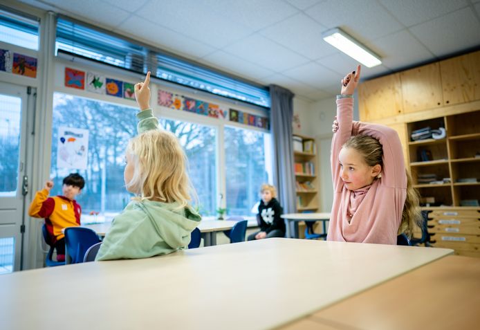 Kinderen van groep 5 op een basisschool.