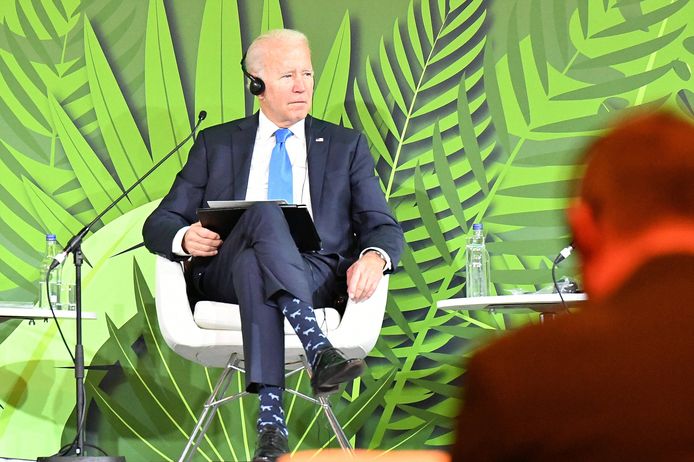 Joe Biden op de klimaattop van de VN in de Schotse stad Glasgow