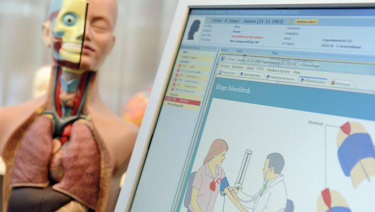 Een beeld van het elektronisch patientendossier in een huisartsenpraktijk. Archiefbeeld. Beeld Anp