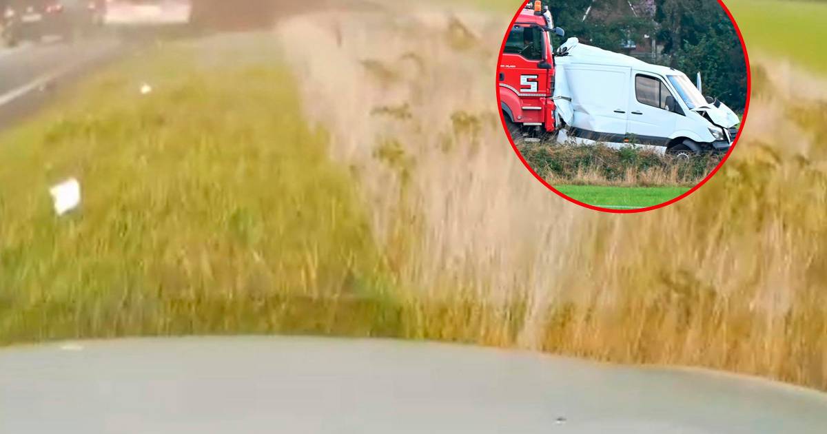 Dashcam legt zwaar ongeluk op N36 vast: ‘Kan iedereen overkomen’.