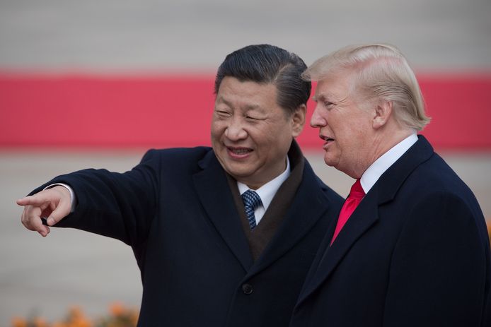 Donald Trump bracht in november 2017 een staatsbezoek aan China waar hij ontvangen werd door president Xi Jingping.