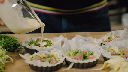 26. Mini Quiche en jarred salad