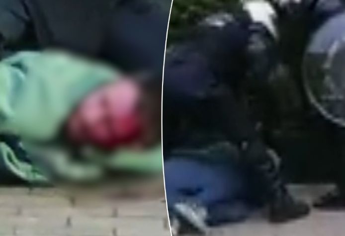 Op de beelden ligt Christophe (een schuilnaam) bloedend op de grond.