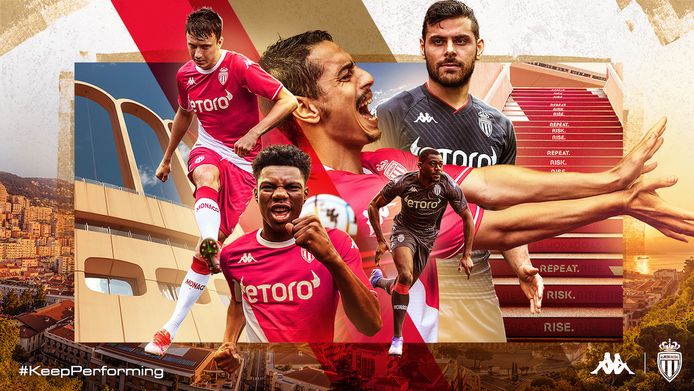 Het nieuwe thuis- en uitshirt van AS Monaco