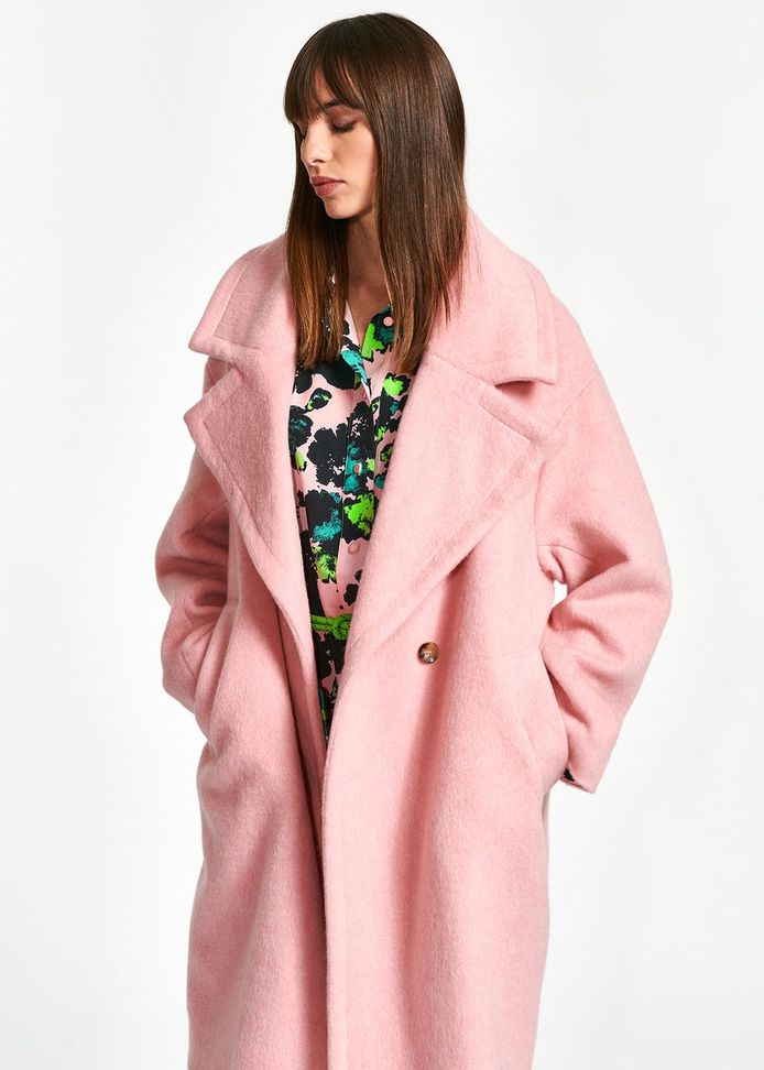 manteau rose oversize femme