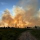 Grote brand in natuurpark de Peel in Nederland, blushelikopter ingezet