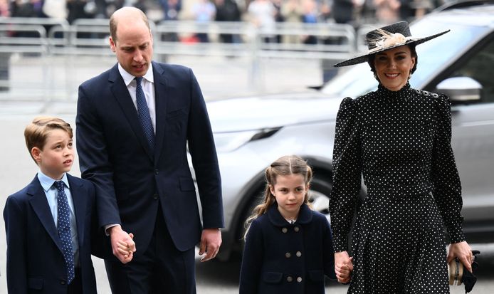 Prins William, Kate Middleton en hun kinderen: George en Charlotte.