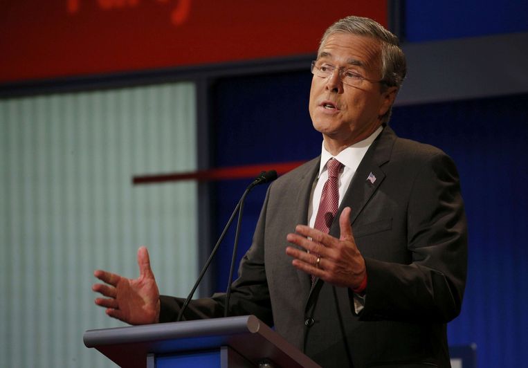 Jeb Bush tijdens het debat. Beeld REUTERS