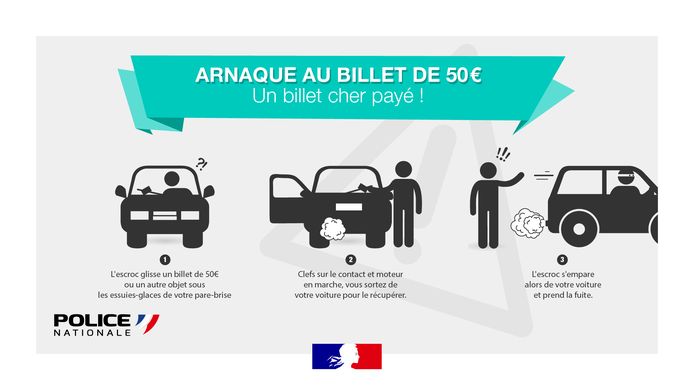 Waarschuwing van de Franse politie over een opvallende truc van autodieven bij onze zuiderburen.