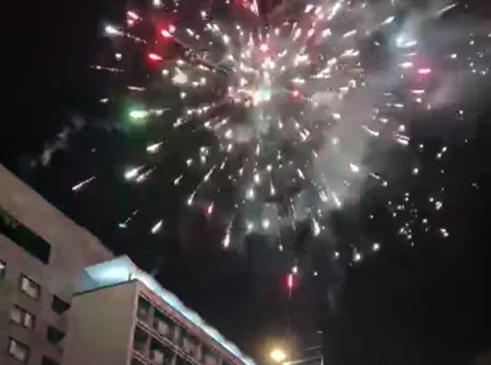 Het vuurwerk boven Eindhoven.