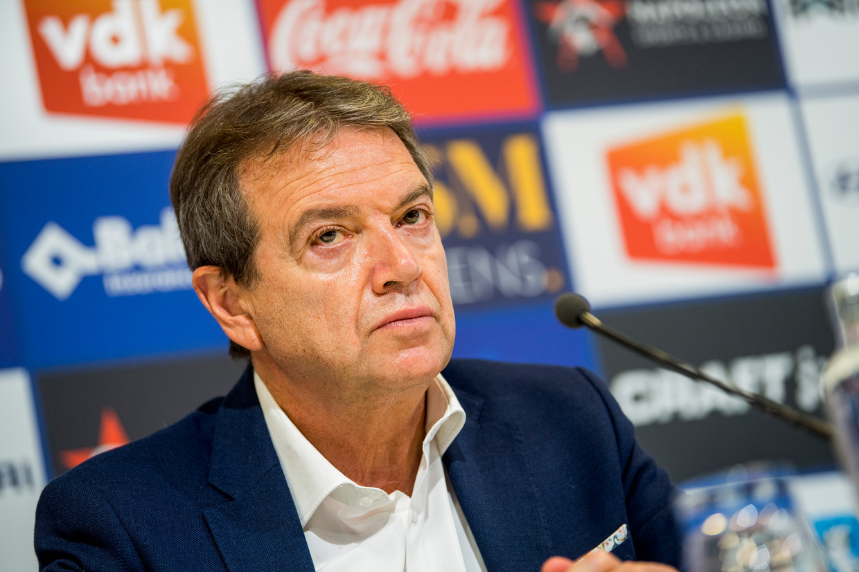 AA-Gent-manager Michel Louwagie. ‘Ik ben ontgoocheld in de mensen die dat plan bij de UEFA verdedigd hebben.’ Beeld BELGA