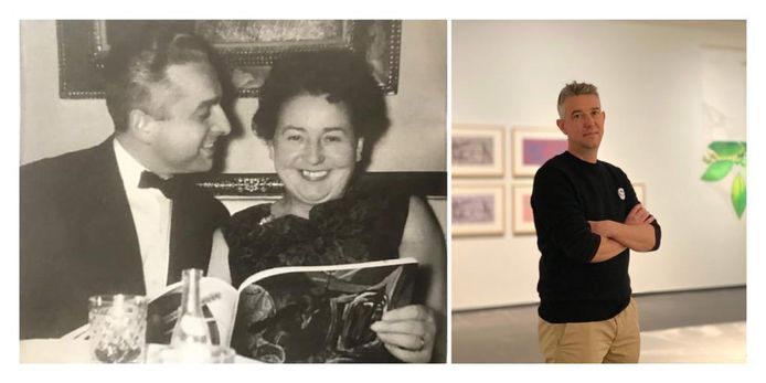 Hilda Colle en Roger Matthys in de jaren ‘60 (links)
Bruno Matthys in het S.M.A.K. (rechts)