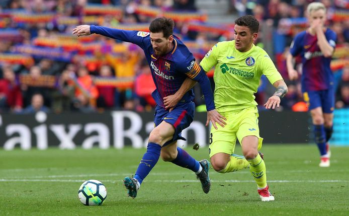 Lionel Messi in actie tegen Getafe.
