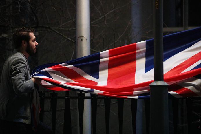 De Britse vlag werd weggehaald voor het Europese Parlement op 31 januari.