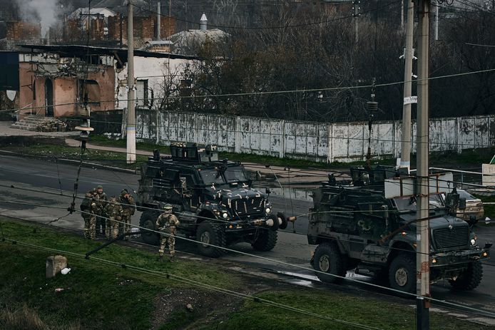 Oekraïense soldaten bij Bakhmut.