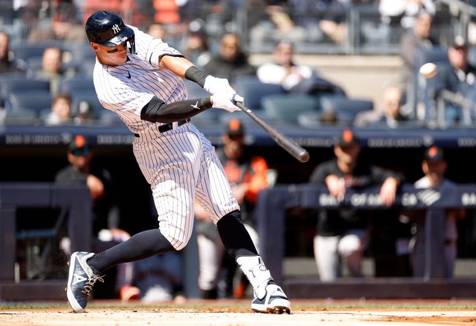 Aaron Judge immediately hits a home run in his first game of his freshman season.