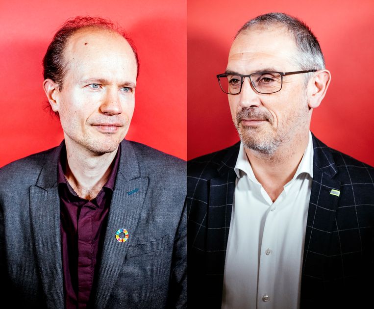 Kris Bachus (l) en Michel Maus. Beeld Stefaan Temmerman